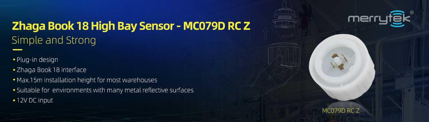 High Bay Sensor For Warehouse Zhaga Book 18, 12V DC Input, 15m Installation Height MC079D RC Z